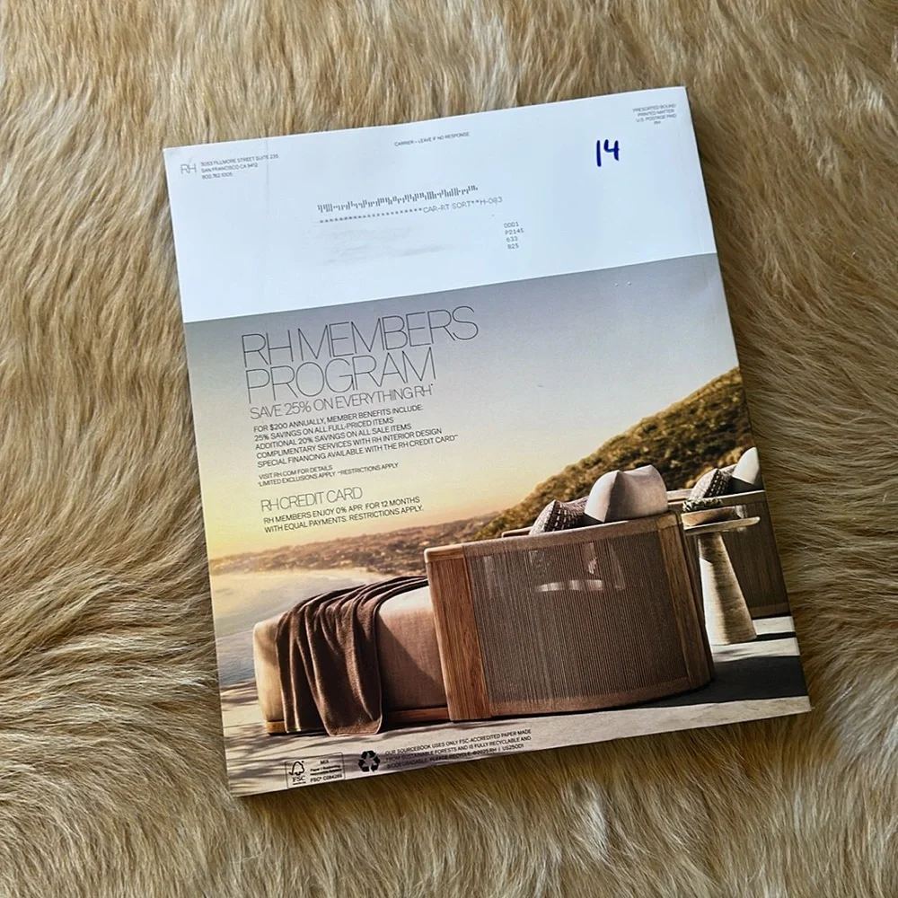 Restoration Hardware RH Outdoor Book 2025 Catalog Magazine 427 page